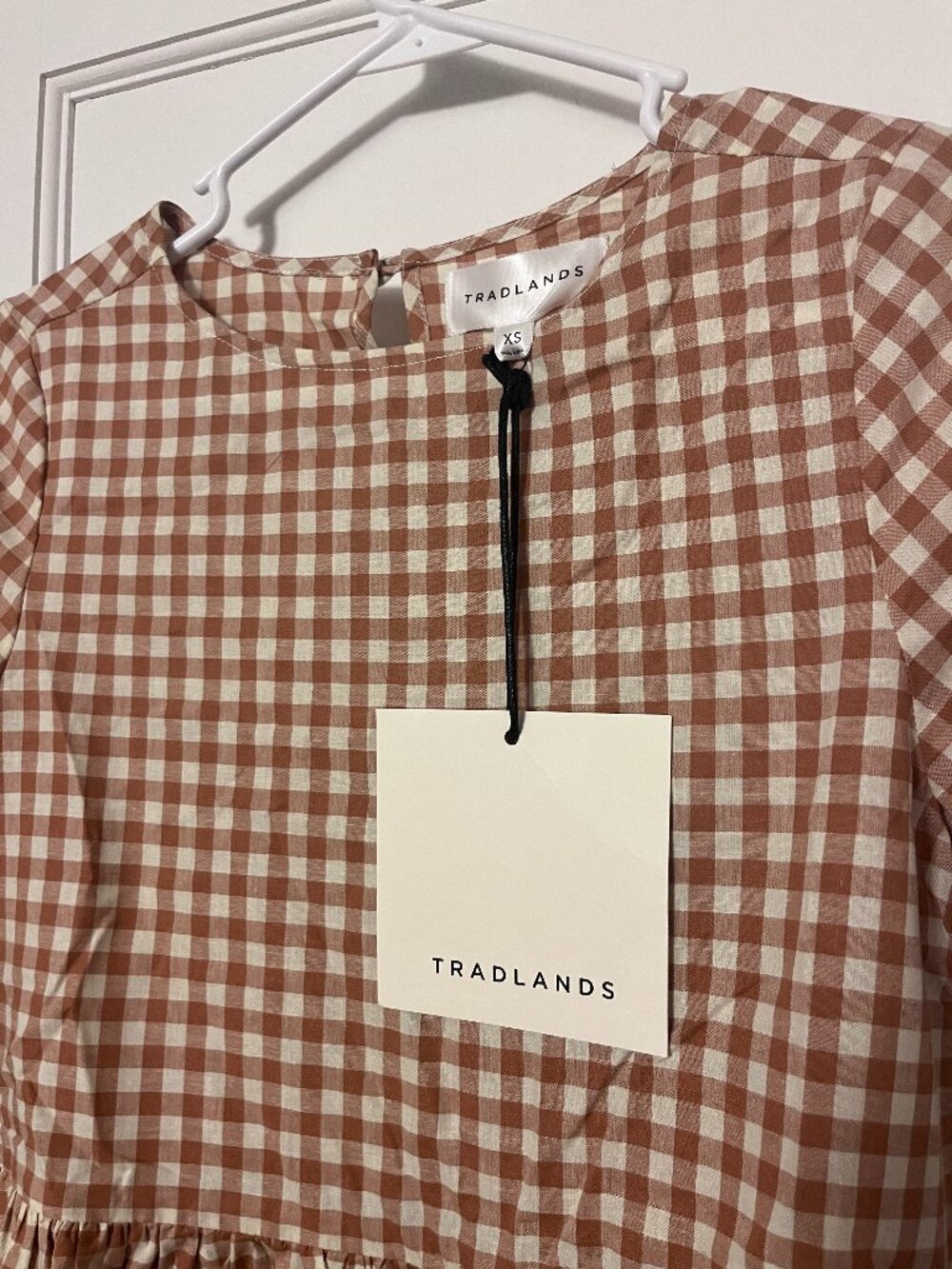 Tradlands Nico Dress - Terracotta Gingham XS